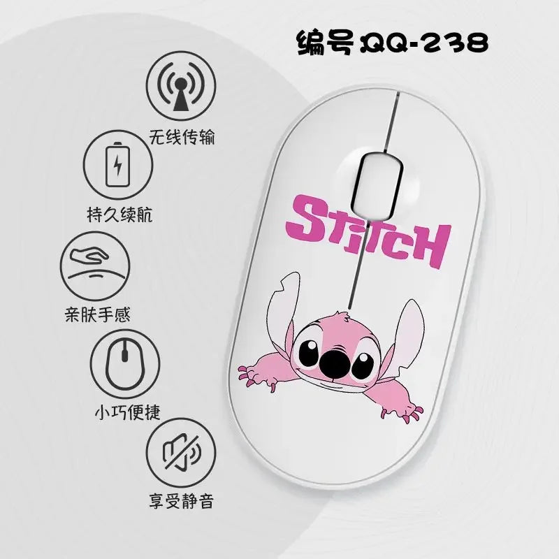Lilo & Stitch Exquisite and Compact Bluetooth 5.0 Wireless Mouse Office Laptop Tablet Portable Silent True Wireless Mouse