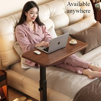 Table de chevet à petit bord en acier inoxydable, bureau Mobile pour la maison, chambre à coucher avec roulettes, bureau d'apprentissage à levage facile, établi