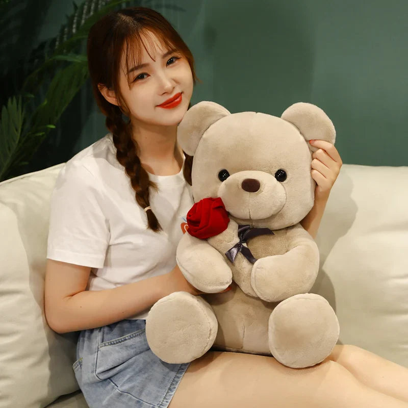 Jouet en peluche ours Rose, peluches douces pour la maison, canapé, oreiller, ornement, cadeaux pour enfants, cadeaux de saint-valentin, décorations de fête de mariage