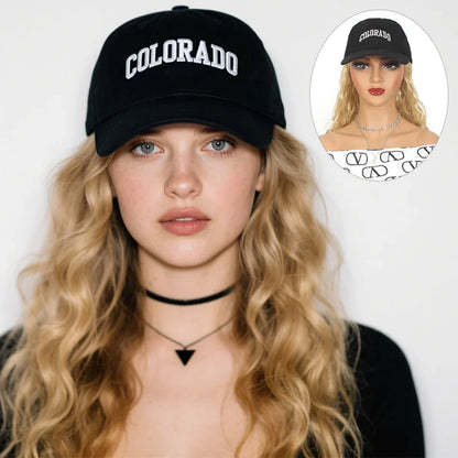 LUPU Synthetic wigs for women22 "baseball cap all-in-one long wavy wig, Perfect for Halloween, Parties, and Special Occasions