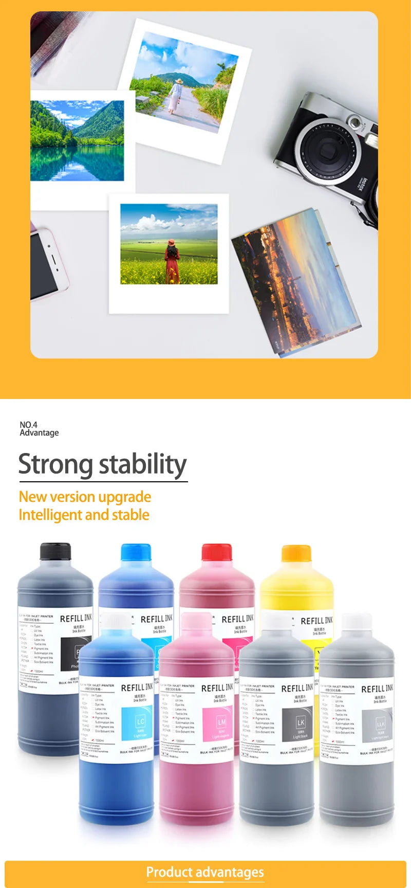 NEW 8Color x 1000ml Pigment ink For Epson Stylus Pro 4000 4800 4880 7800 7880 9800 9880 7500 7600 9500 9600 printer