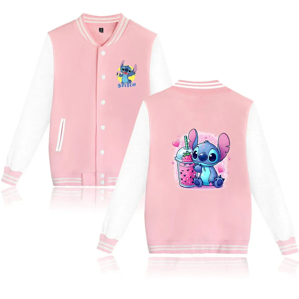 Lilo Stitch Blouson Baseball Hommes Femmes Hip Hop Harajuku Vestes Streetwear Enfants Garçons Filles Manteaux Collège Amples