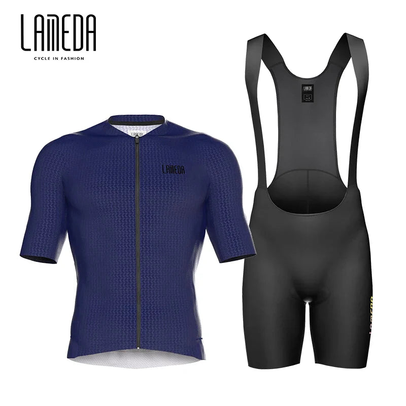 Lameda vêtements de cyclisme été hommes à manches courtes séchage rapide respirant maillot de cyclisme Shorts de cyclisme ensemble de sangles pour hommes