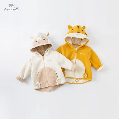 Dave Bella Cute Animal Shape Children Hoodie Cartoon Boys Girls Coat Autumn Warm Hooded Outerwear Toddler Girl Clothes DBX14462