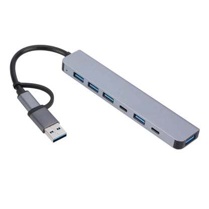 8 in 2 Docking Station USB Type C HUB with 3.5mm Audio Jack Adapter Micro SD Card Reader Laptop Tablet Phone Disk Converter