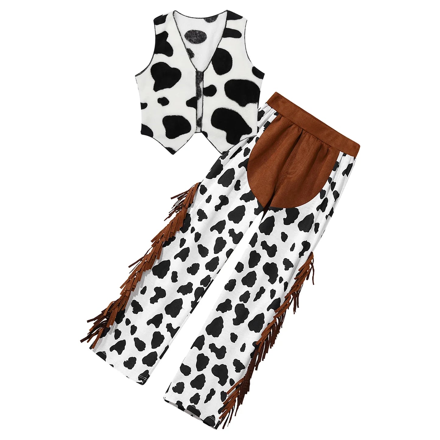 Costume de Cowboy Occidental pour Enfant, Déguisement de Cowgirl, Jeu, Interface West, ixd'Halloween, Cosplay, Ensembles de 4 Pièces, Performance sur Scène Trempée