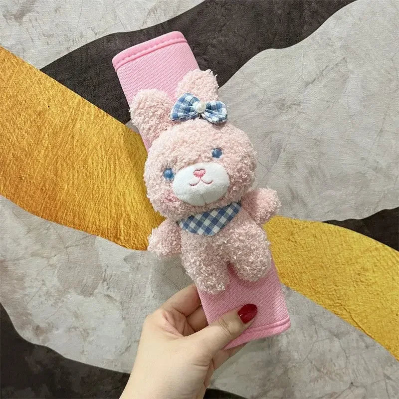 Stitch Angel Men's and Women's Car Seat Belts Cute Kawaii Personalized Creative Cartoon Doll Plush Car Decorative Shoulder Cover