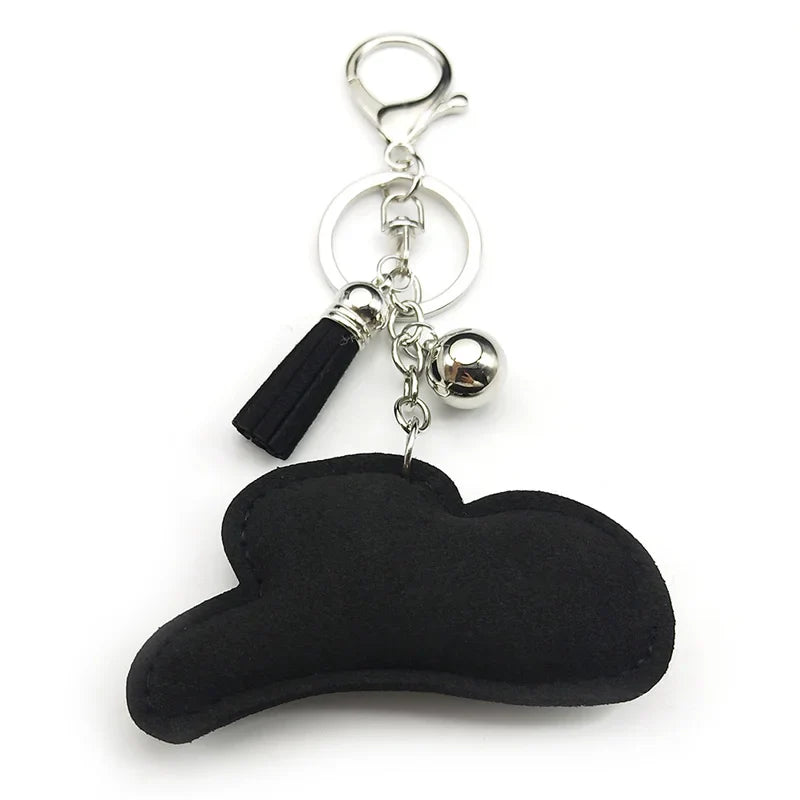 Porte-clés rétro imprimé léopard pour femmes et hommes, chapeau de Cowgirl, pompon noir, strass, breloque pour sac d'homme, porte-clés suspendu, bijoux cadeaux