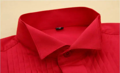 Chemise habillée blanche pour homme, simple boutonnage, manches longues, col carré, pour mariage/fête/spectacle, Camisa masculine, Chemise S-7XL 8XL