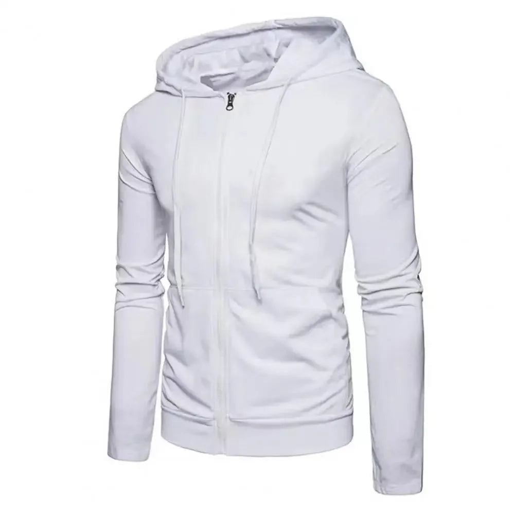Popular autumn  men's sportswear long sleeved  jacket hooded sweatshirt zipper  closure hooded sweatshirt men's clothing
