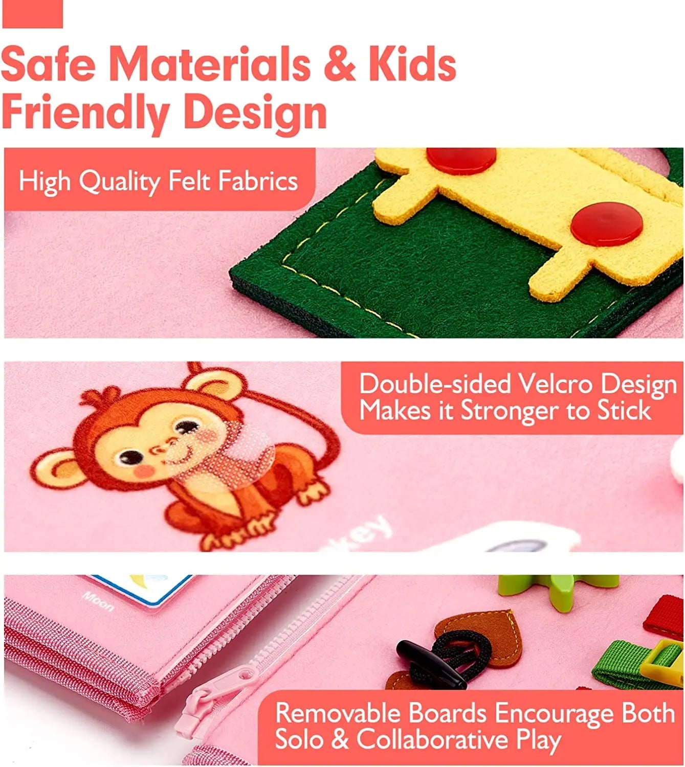 Montessori Toys Busy Board Sensory Activity Developing Board for Motor Skills,Learning Board for Toddlers  Christmas Gift