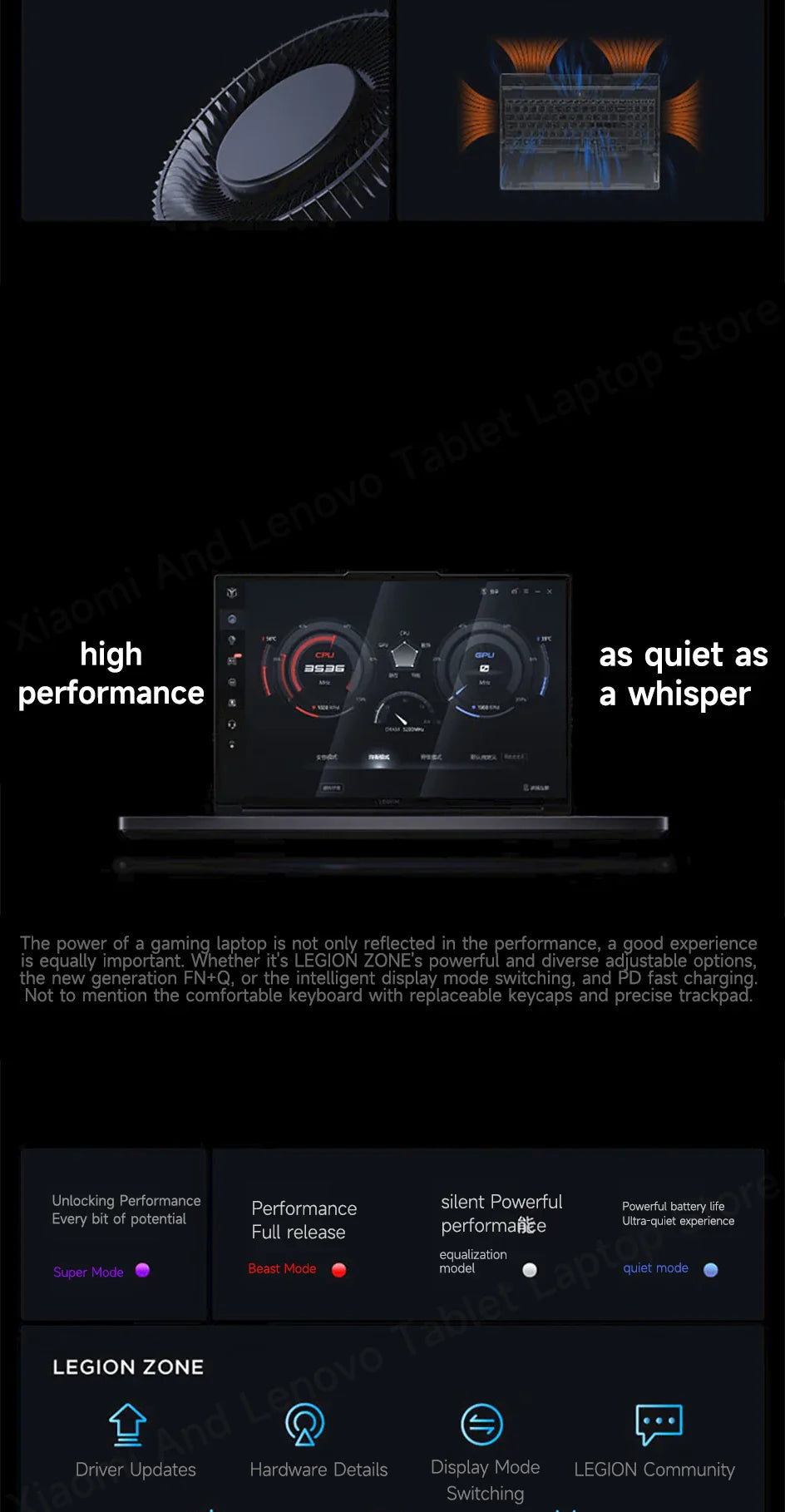 Ordinateur portable de jeu Lenovo Legion Y7000 15,6" 144Hz Intel Core i7-13650HX 24/32 Go de RAM DDR5 512 Go/1 To/2 To SSD RTX4060