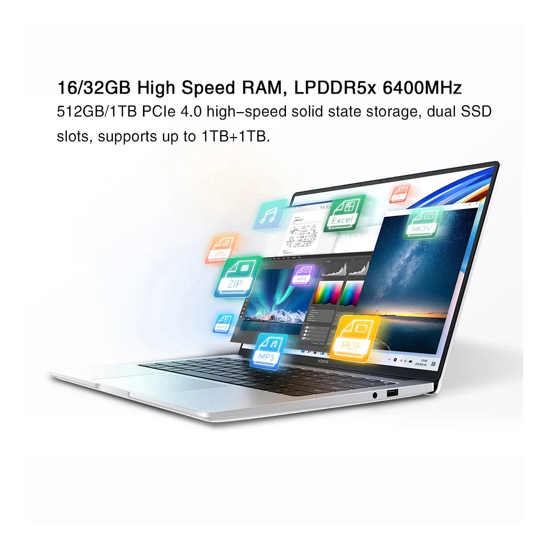 HONOR Laptop MagicBook X16 Plus 2024 BRI-721 16"Inch 2.5K 120Hz AMD Ryzen R7 8845HS 16/32GB 1TB Computer PC Notebook Ultrabook