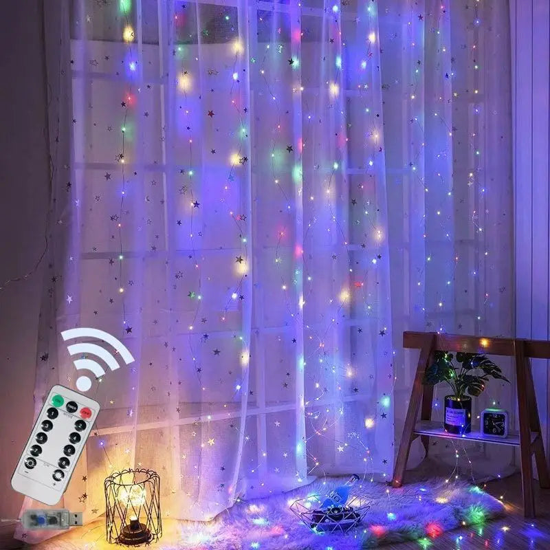 3/4/6m rideau LED chaîne lumières guirlande USB feston télécommande fée guirlande lumières décoration de noël pour chambre maison