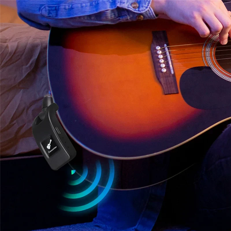 FULL-Wireless Guitar System Audio Digital Guitar Transmitter Receiver Built-In Rechargeable Battery For Electric Guitar Bass