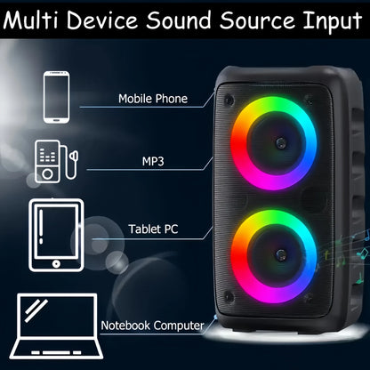 Karaoké Radio FM Enceinte Bluetooth Portable Sans Fil Avec Microphone Lumière Machine Caixa De Som Boîte de Son Musique Subwoofer LED TWS