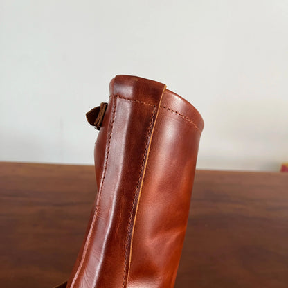 RockCanRoll-Chaussures en cuir de vachette véritable pour hommes, chaussures italiennes en cuir de vachette, bottes Trooper AtlanBoots cousues Goodyear, qualité supérieure, EB800