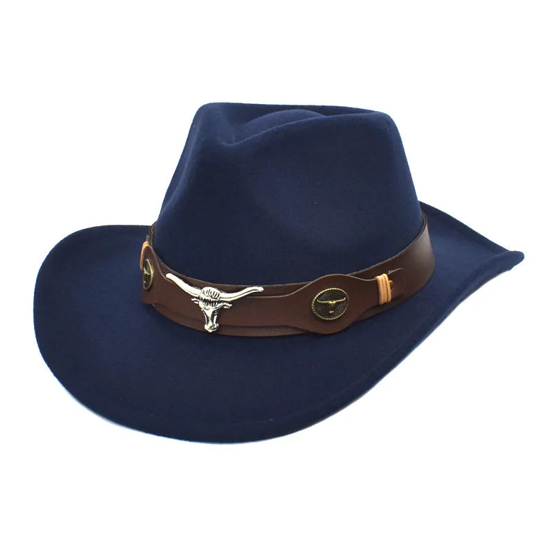 Chapeau de cowboy divers accessoires chapeau de cowboy monochrome en feutre chapeau d'extérieur homme et femme chapeau de cavalier chapeau femme