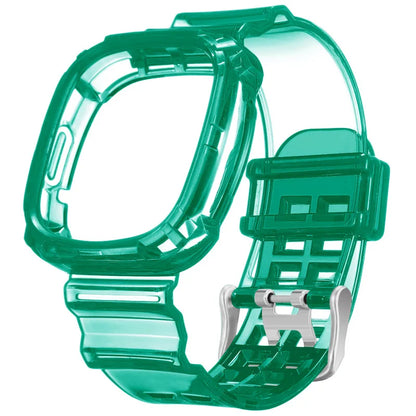 Watchband Case for Fitbit Versa 4 Versa 3 Adjustable TPU Rugged Smart Watch Clear Protective Cover Wristband for Fitbit Versa 3