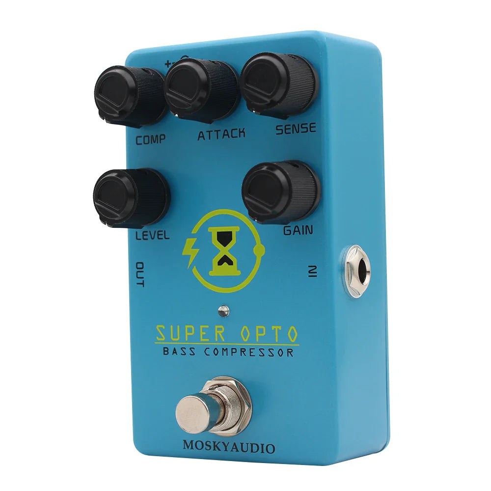 Compresseur optique de basse Mosky Super OPTO pour basse électrique True Bypass, pédale de basse de compression analogique avec contrôle de Gain Comp