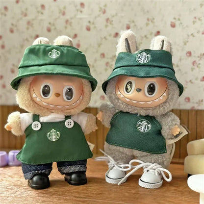 Tenue de travail Vêtements pour poupée Labubu Mode Café Fast-food Frites Hamburgers Tenue Vêtements Accessoires Cosplay