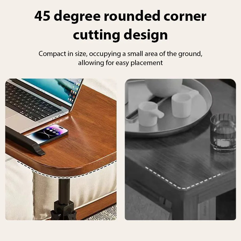 Table d'appoint rotative à hauteur réglable, multifonctionnelle, légère, pour canapé, café, thé, salon, bureau mobile