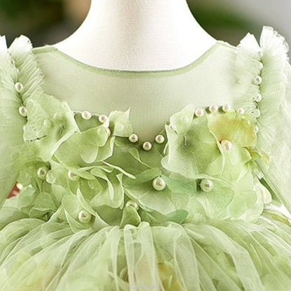 Girls' Floral Evening Dress Toddler Birthday Princess Outfit Christening Clothes Costume First Year Children's Dresses