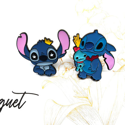 Broches Épingles en émail Dessin Animé Stitch à la Mode, Badges de Dessin Animé pour Sac à Dos, Accessoires de Bijoux Décoratifs, Cadeaux