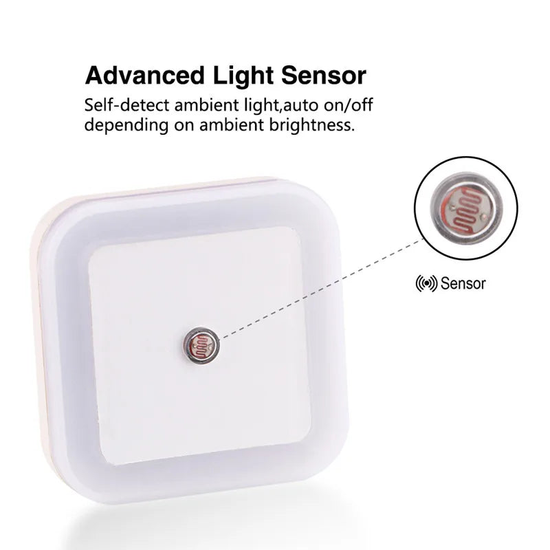 Mini veilleuse LED sans fil avec capteur, prise EU/US, éclairage décoratif pour chambre d'enfant, salon