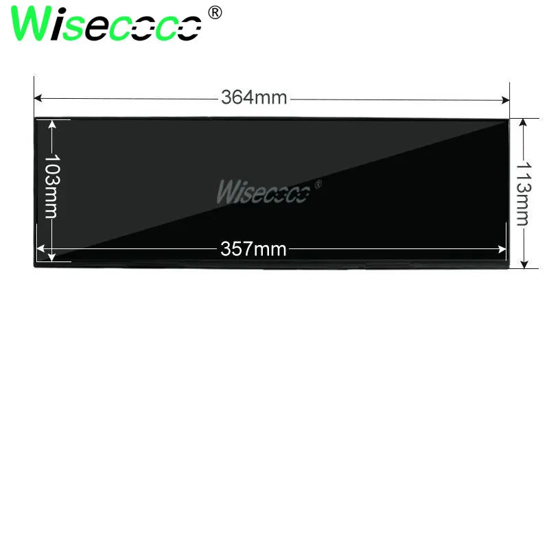 Wisecoco 14.5 Inch Stretched Bar LCD Display IPS 2560x720 2K Long Strip LCD Panel Capacitive Touchscreen USB-C Driver Board