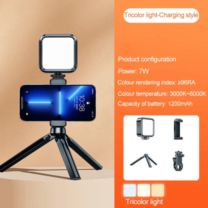 Anneau lumineux Led avec trépied, Rechargeable, pour Selfie, lampe pour prise de vue Photo, accessoires pour téléphone portable