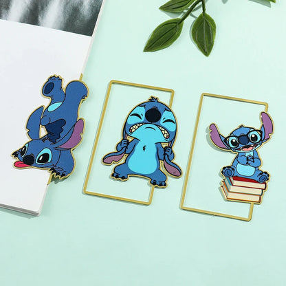 Stitch Love Artificial Leather Corner Bookmark for Friends, Family, Teachers, Teenagers, Kawaii Book Accessories, Creative Gifts