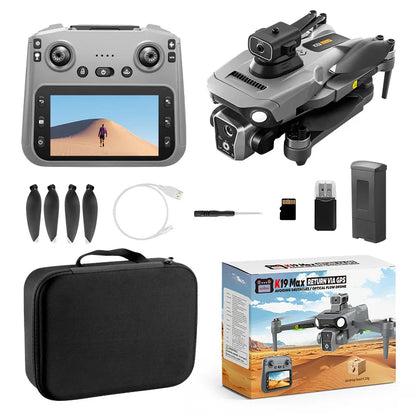 Nouveau K19MAX GPS Drone pêche Air lancer 5G 4.5 écran 360 ° Évitement d'obstacles laser FPV HD caméra professionnelle Dron quadrirotor