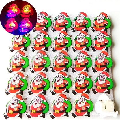 25pcs Broche Lumineux LED Clignotant Amour Fête Dessin Animé Badge Lumineux Cadeau Cosplay Noël Mariage Festival Halloween