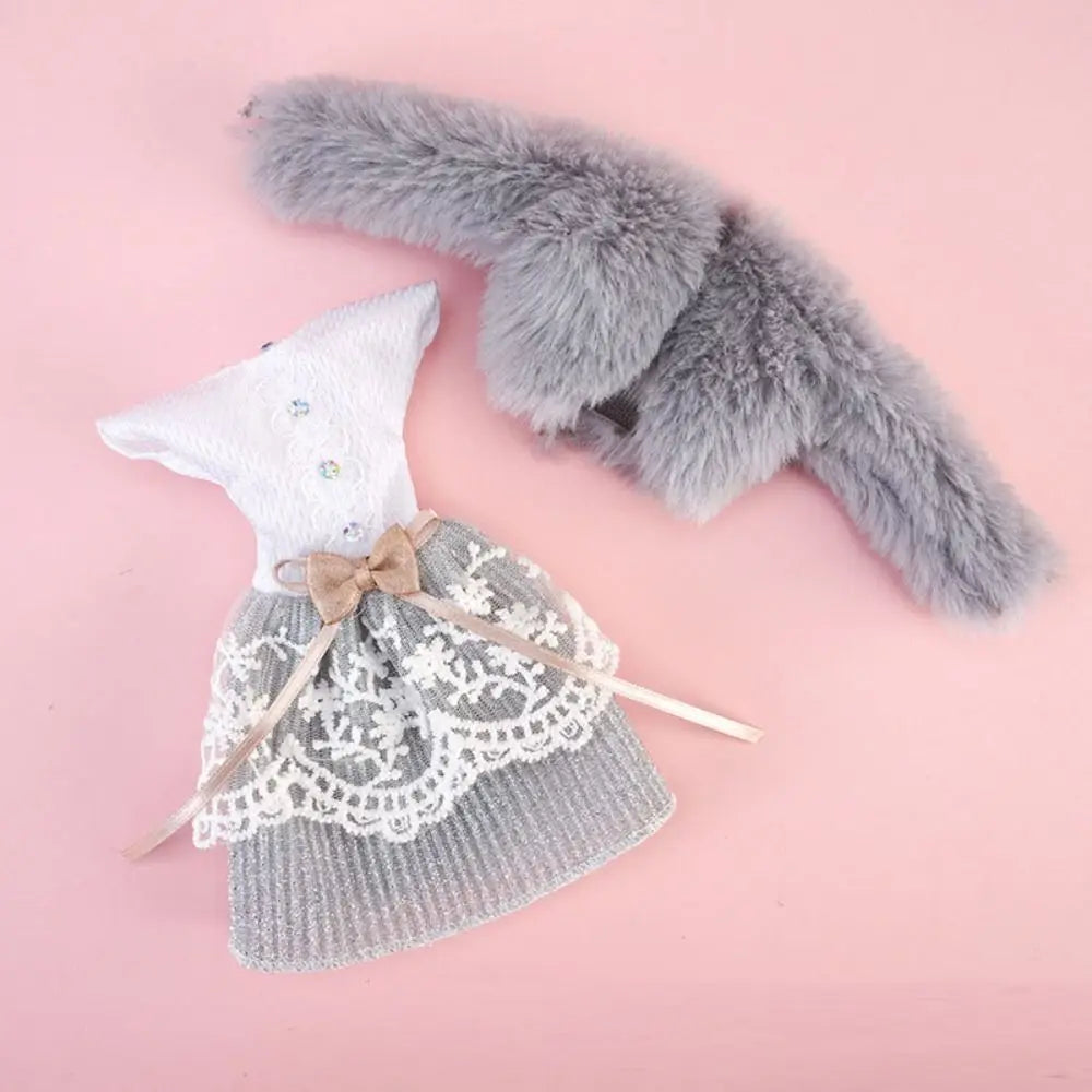 For 1/6 Doll Clothes 29~32cm Doll Plush Coat Skirt Doll Winter Dress Girl Coat Handmade Casual Wear Set Doll Accessories Gift