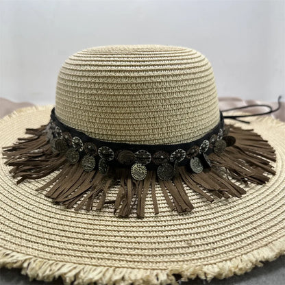 Bandes de Chapeau de Cowboy Boho en Cuir, Accessoire de Paille Fedora ander, de Tête de Vache, Décoration de Remplacement