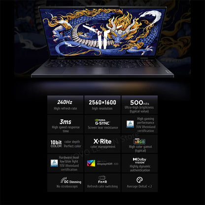 PC portable de jeu Lenovo Legion Y9000P Gaming E-Sports 2024 RTX 4060 Intel i9-14900HX 16" 16/32/64 Go de RAM 1/2 To SSD 2.5K 240 Hz