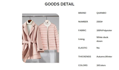 Top Grade 90% White Duck Down Women Ultra Lightweight Packable Line Jackets 2023 New Autumn Winter Keep Warm Puffer Coats