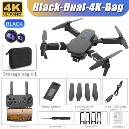 Drone professionnel E88 4K avec caméra grand angle HD 1080P, WiFi, FPV, recommandé de tenir un importateur RC pliable, hélicoptère quadrirotor, jouets pour enfants