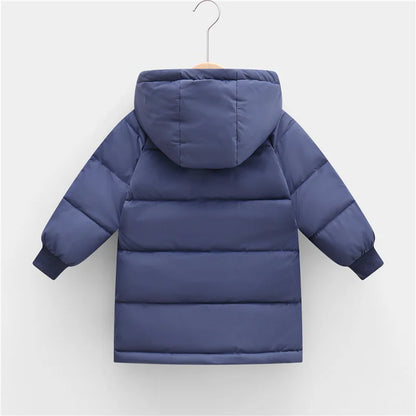 Kids Down Long Outerwear Winter Autumn Big Children Thicken Warm Cotton Clothes Boys Girls Padded Parka Coats Teen Jacket 3-10Y