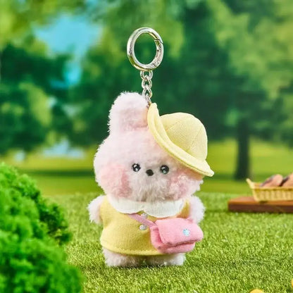 New Bt21 Spring Outing Series Kawaii Anime Plush Shooky Koya Keychain Cute Cartoon Rj Cooky Bag Pendant Decoration Girl Gift
