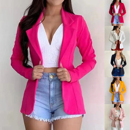 Veste de sport élégante pour femme, haut ajusté à manches longues pour le bureau ou le sport décontracté