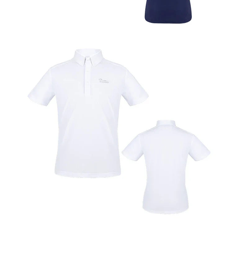 Kids riding horse T shirt white color competition equestiran children short sleeve coat boy rider equestrian equipments