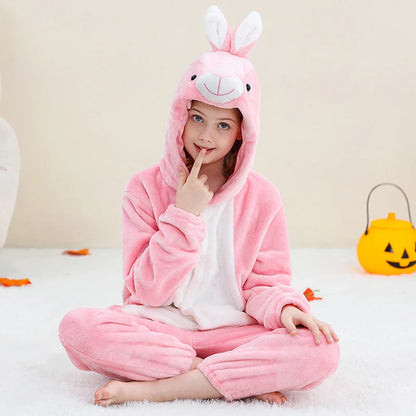 MICHLEY – Combinaison à capuche en flanelle motif Capybara pour enfant, pyjama, grenouillère, déguisement pour Halloween, pour garçon et fille