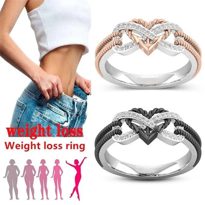 Bagues en forme de cœur pour femmes, couleur noir, Rose, or, perte de poids, thérapie magnétique, Yoga, énergie, cadeau d'anniversaire pour la saint-valentin