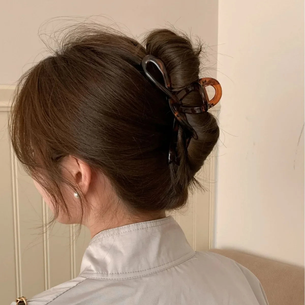 Pinces à cheveux crabe en ruban acrylique de 13 cm, nœud, pinces à cheveux brillantes, accessoires de coiffure, épingles à cheveux, queue de cheval de requin pour femmes