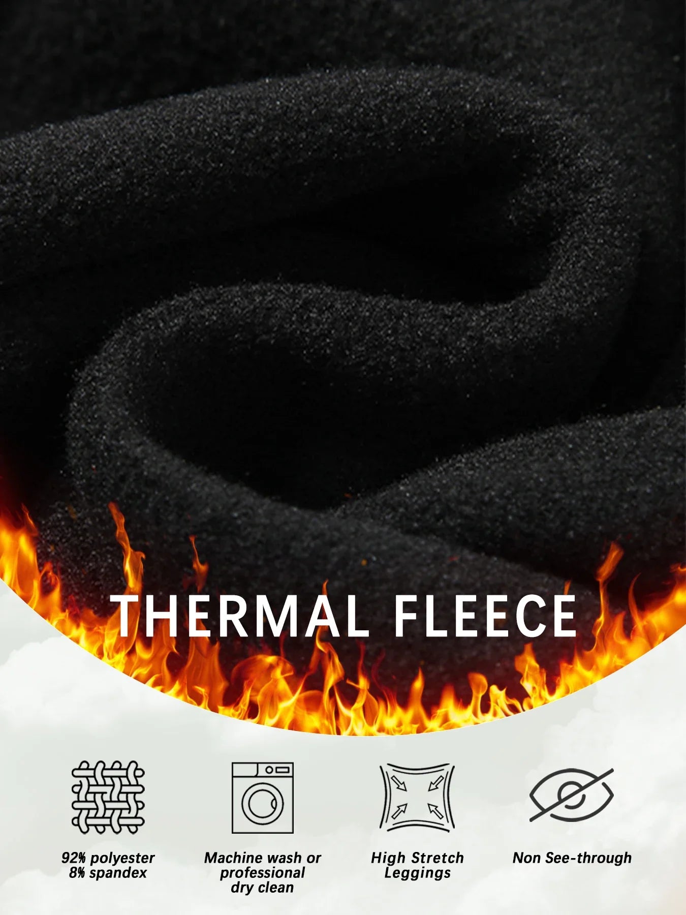 Plus size fleece lined leggings. Women's pants designed for winter yoga, workouts, and cold weather activities