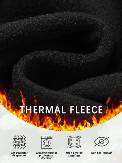 Plus size fleece lined leggings. Women's pants designed for winter yoga, workouts, and cold weather activities