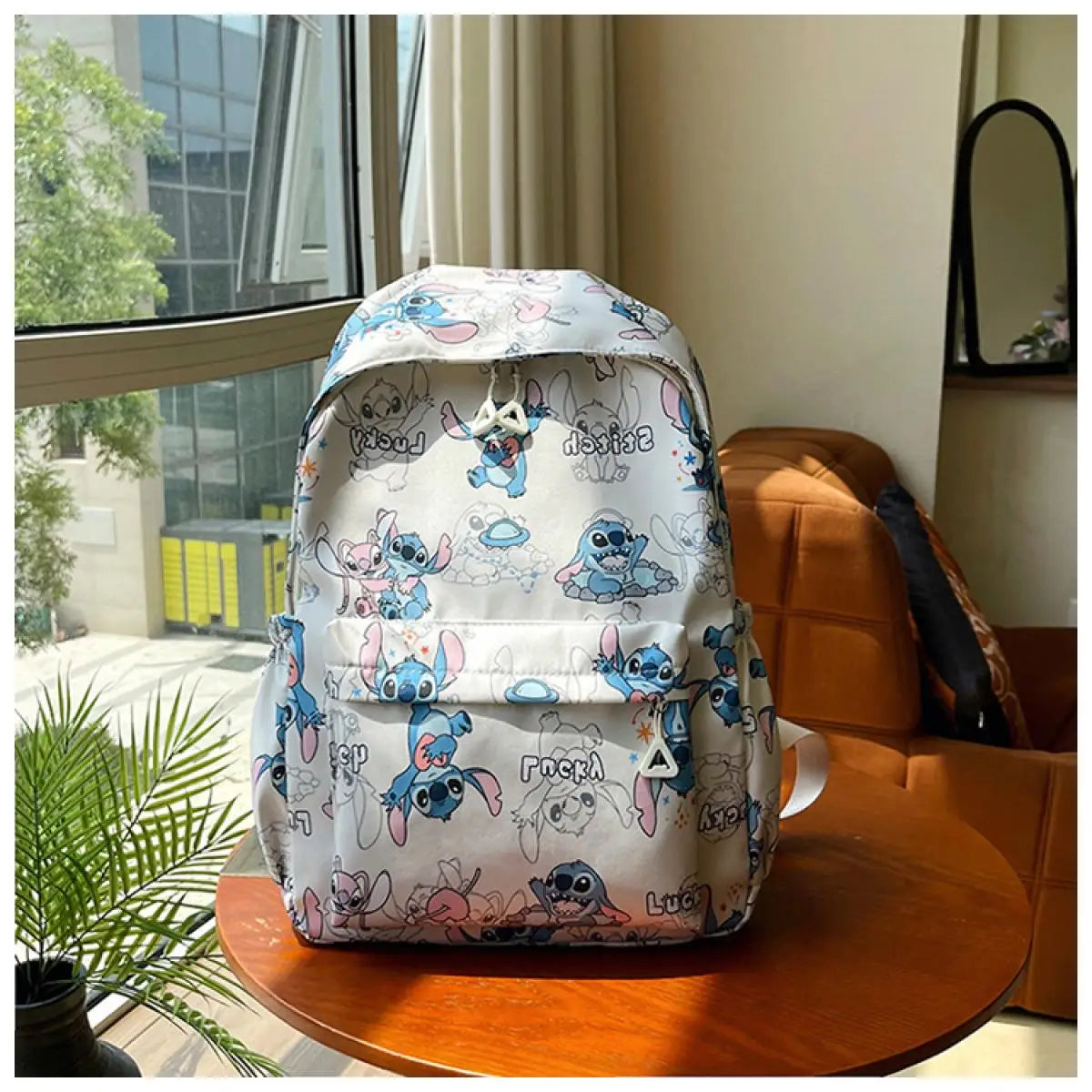 Cartoon Stitch Print Backpack Spacious Lightweight Travel Bag Waterproof School Backpack for College Students Teens Boys Girls