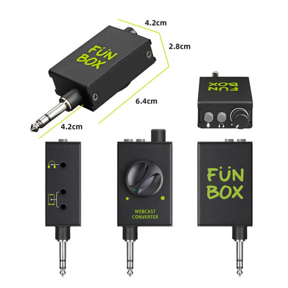 IKGE DJ Console Mixer, Live Streaming Adapter, output device supports smartphones, laptops, PCs, etc., for Karaoke, Recording